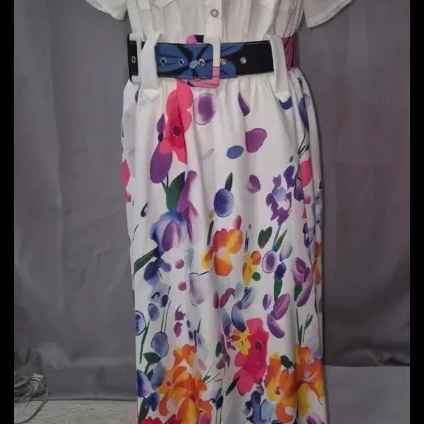 [BUNJANG] Floral Pattern Long Dress L Size / 플라워 패턴 롱 원피스 L