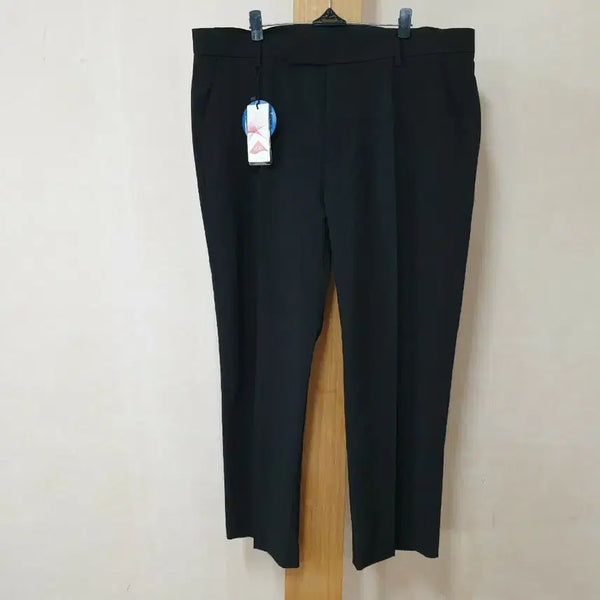 [BUNJANG] Black Polyester-Spandex Blend Slim Fit Slacks / 블랙 슬랙스 폴리에스터 92% 스판덱스 8% 35~36 슬림