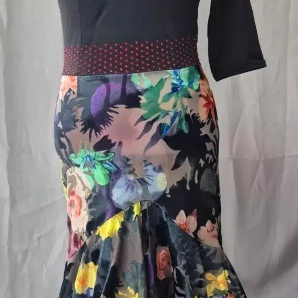 [BUNJANG] Flower Pattern Dance Dress - Size M / 플라워  댄스 드레스 M