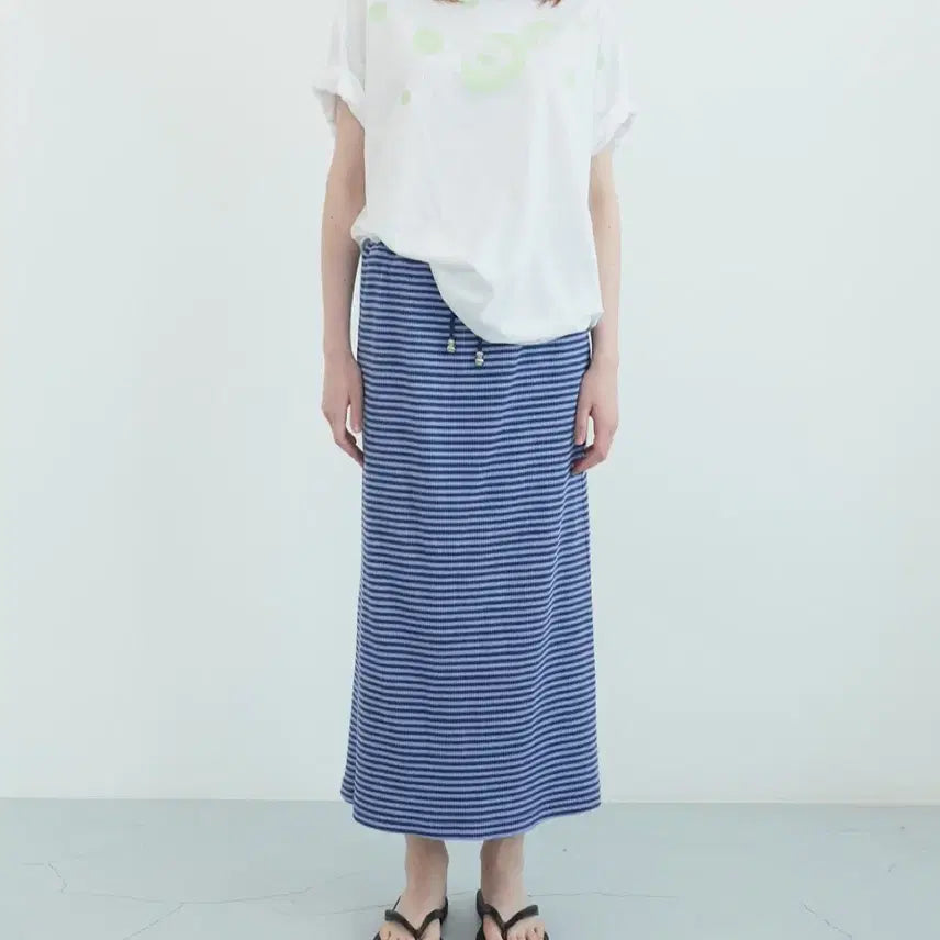 [BUNJANG] ENZO BLUES Stripe Long Skirt / 엔조블루스 스트라이프 롱 스커트
