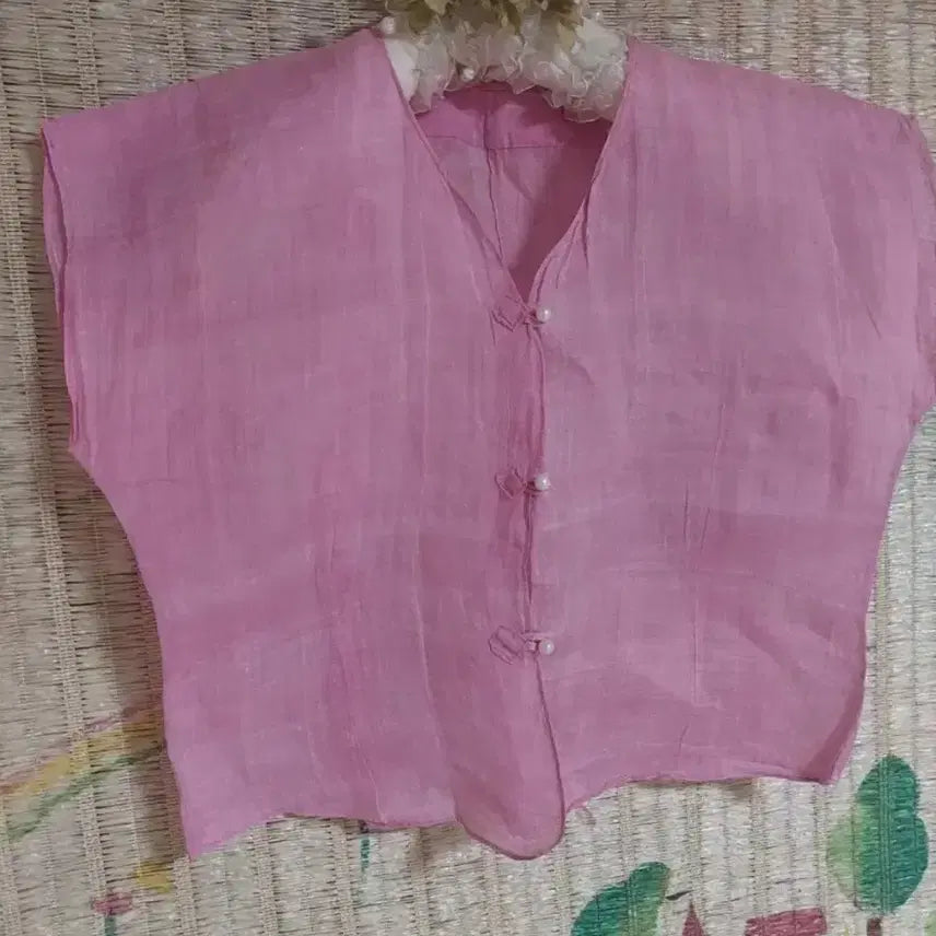 [BUNJANG] Ma Mosi Pink Blouse / 마 모시 여성복 핑크색 블라우스
