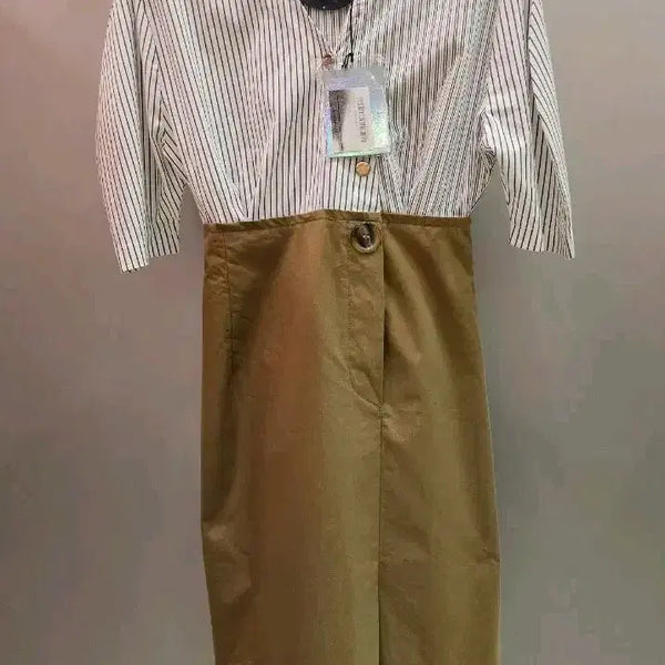 [BUNJANG] Andersson Bell LENA Shirt Combo Dress / 앤더슨벨 LENA 셔츠 콤보 원피스 S 스트라이프 언발 새상품