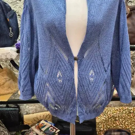 [BUNJANG] MARILIA Cotton Blend Summer Knit Cardigan / MARILIA 면 혼방 여름 니트 가디건 55 66 77 프리사이즈