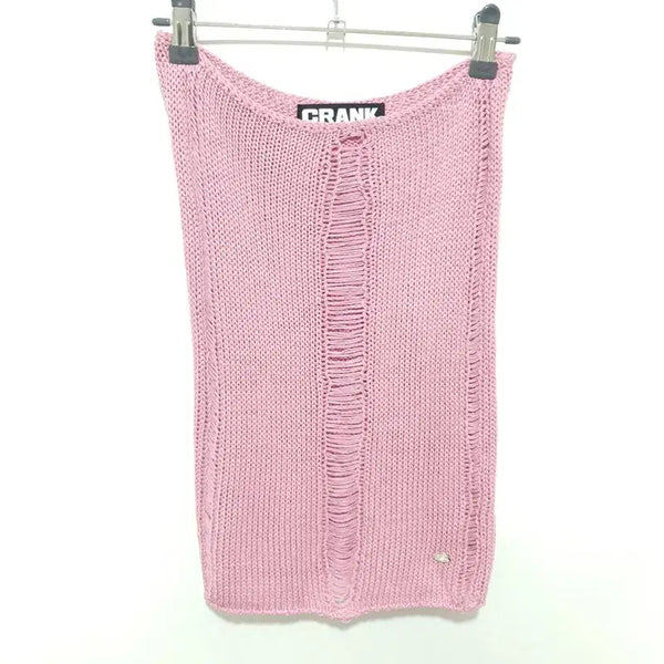 [BUNJANG] CRANK Metal Logo Knit Tube Top / CRANK 메탈 로고 니트 튜브 탑 F_S1736