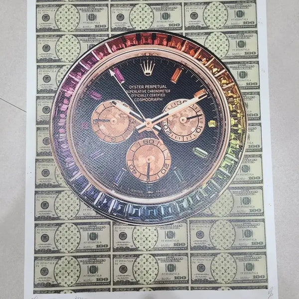 [BUNJANG] DEATH NYC Rolex Daytona Rainbow x Louis Vuitton Dollar Silk Screen Print / 20장한정 DEATH NYC 로렉스 레인보우 루이비통 달러 팝아트 판화