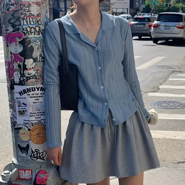 [BUNJANG] Haag Vertical Cardigan Pale Blue / 미착용) 헤이그 버티컬 가디건 페일블루
