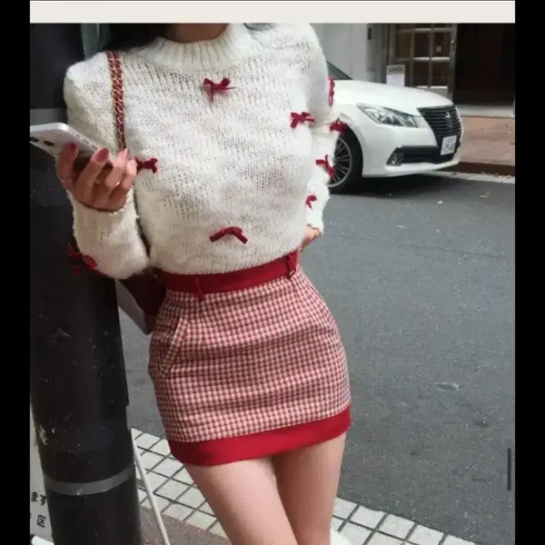 [BUNJANG] Cloud Emotion Ribbon Skirt / 클라우드이모션 리본 스커트 치마