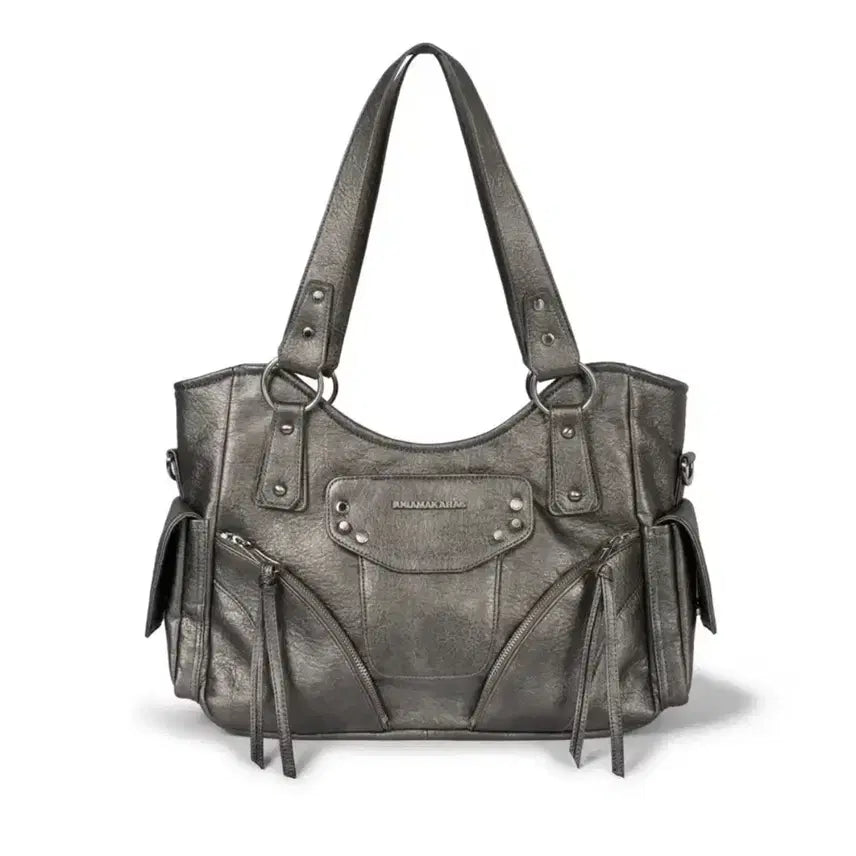 [BUNJANG] Iwoo Gama Karasu Studded Leather Shoulder Bag Silver / 이우가마카라스 Studded Leather Shoulder Bag 실버