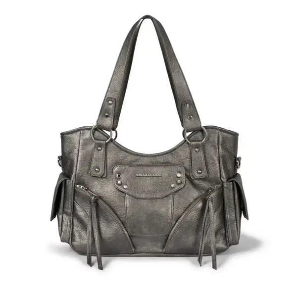 [BUNJANG] Iwoo Gama Karasu Studded Leather Shoulder Bag Silver / 이우가마카라스 Studded Leather Shoulder Bag 실버