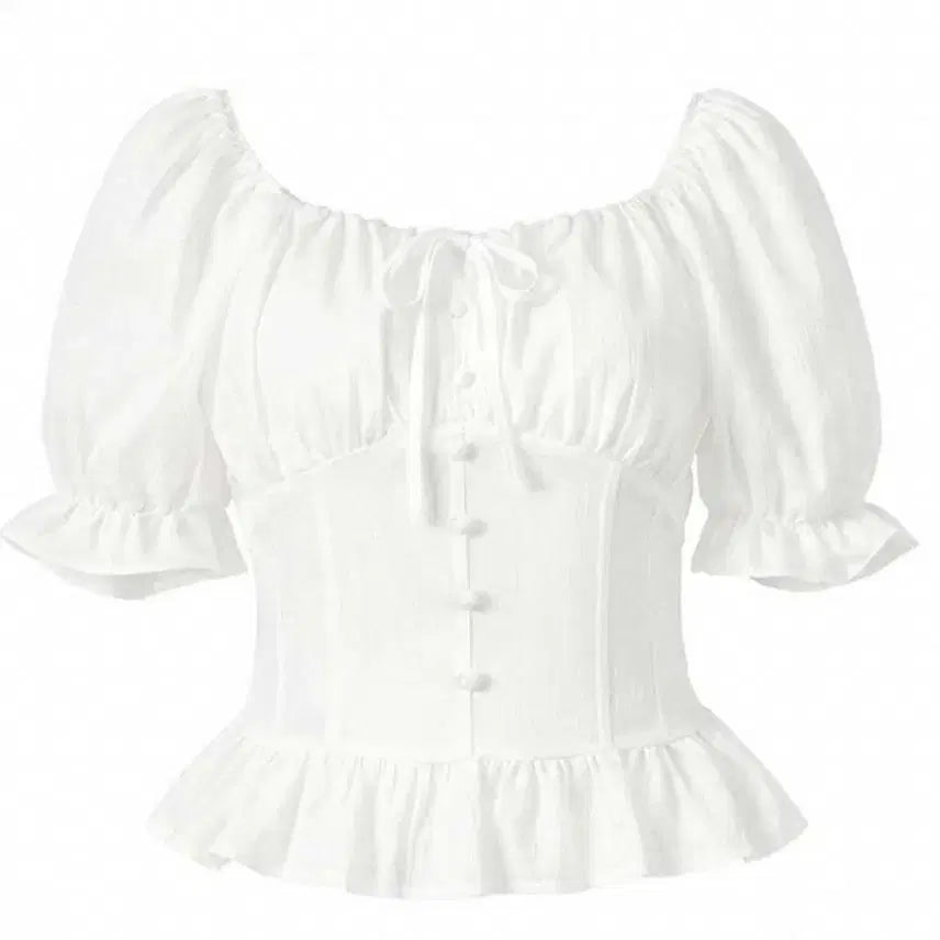 [BUNJANG] Burru & Judy Shirring Volume Blouse / 부루앤쥬디 셔링 볼륨 블라우스
