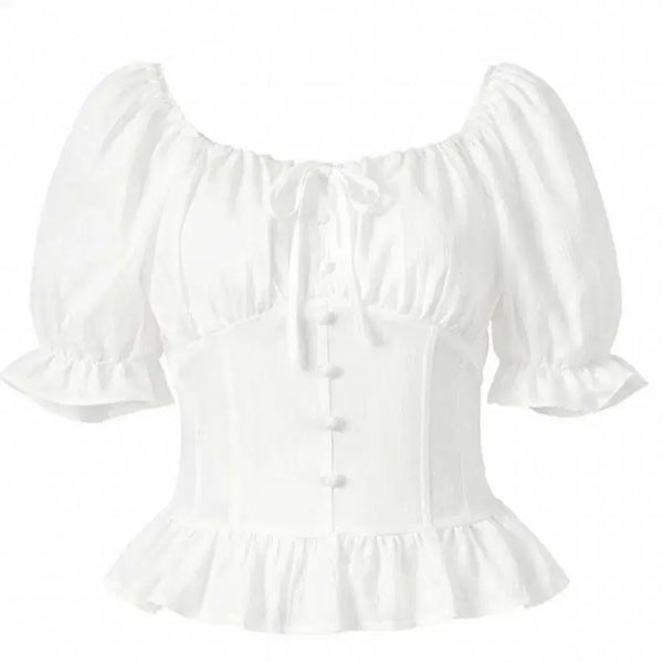 [BUNJANG] Burru & Judy Shirring Volume Blouse / 부루앤쥬디 셔링 볼륨 블라우스