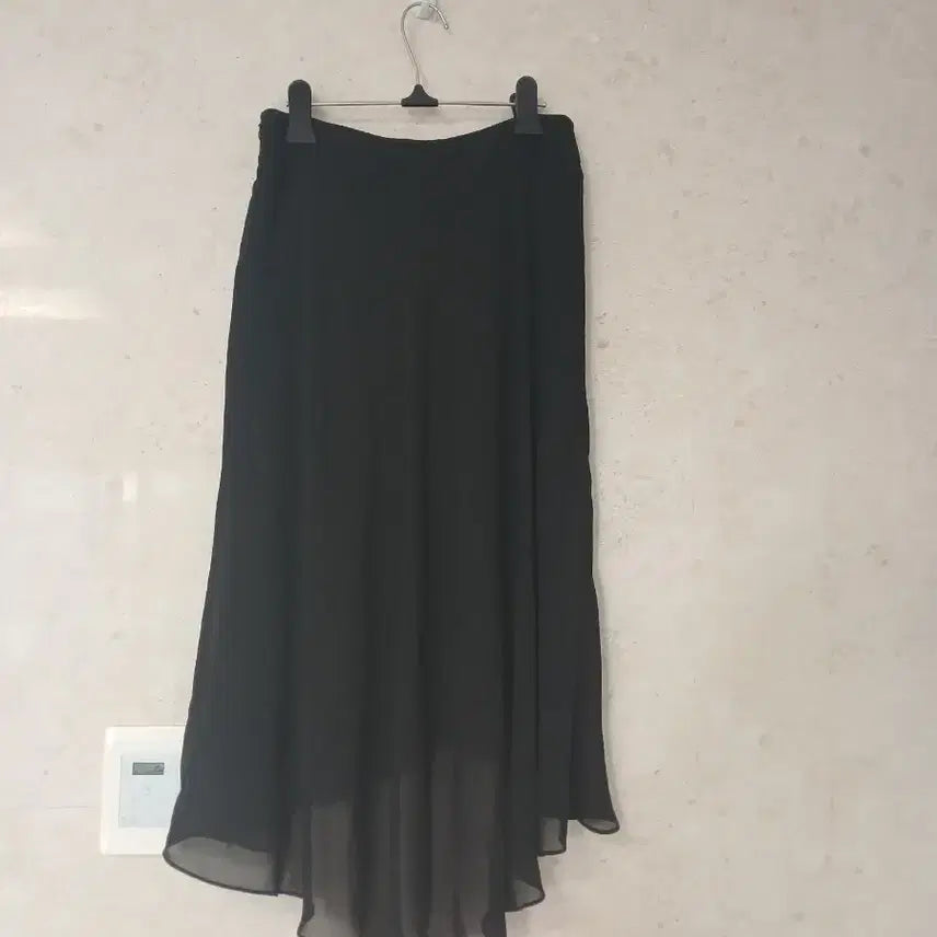 [BUNJANG] JIGOTT Black Chiffon Long Skirt / 지컷 블랙 쉬폰 롱 스커트