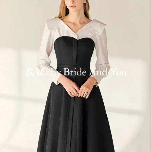 [BUNJANG] Bride And You Belinda Shirt Layered Long-Sleeve Midi Dress / 브라이드앤유 원피스 (BELINDA Shirt layered)