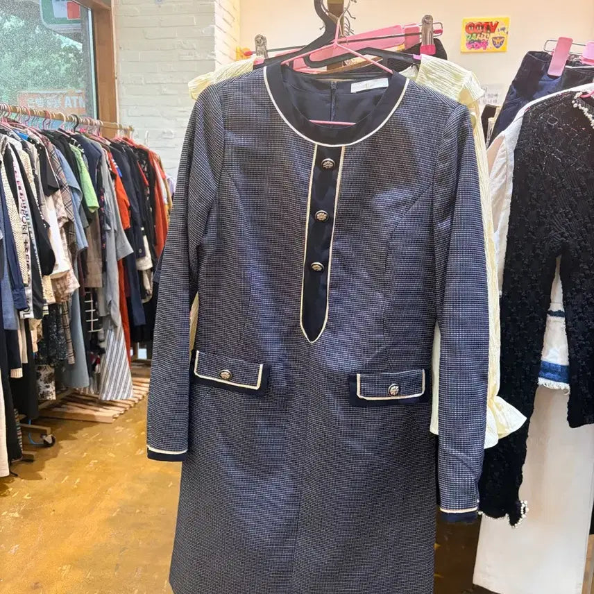 [BUNJANG] Jigott Check Pattern Women's Dress / 지고트 체크 패턴 여성용 원피스