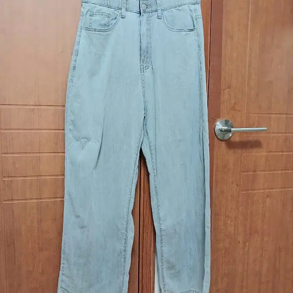 [BUNJANG] Light Gray Summer Denim Pants / 여성 연그레이 여름 데님 바지