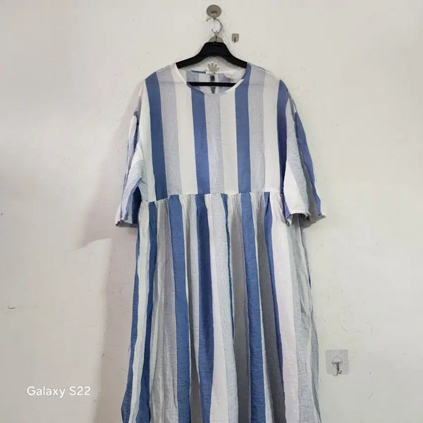 [BUNJANG] Striped Dress Blue/White / 줄무늬 원피스 하늘색/화이트