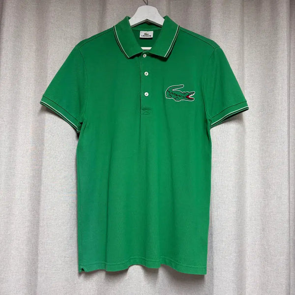 [BUNJANG] Lacoste Big Croc Green Pique Short Sleeve Polo Shirt Size 4 (100) / 라코스테 빅크록 그린 피케 반팔 카라 티셔츠 4 (100)