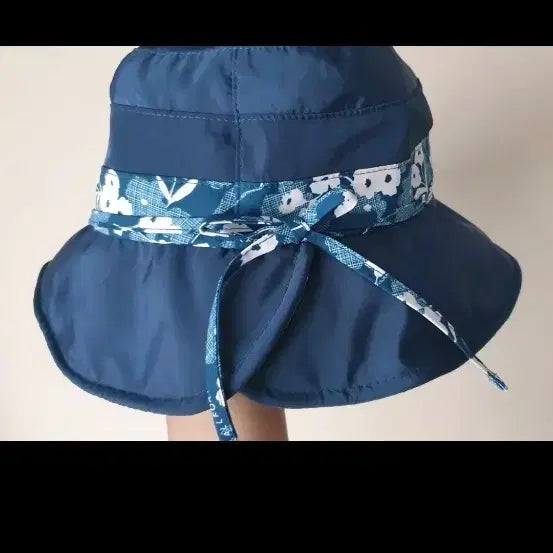 [BUNJANG] All For You Bucket Hat Blue Floral Ribbon / 올포유 벙거지 모자 블루 꽃무늬 리본