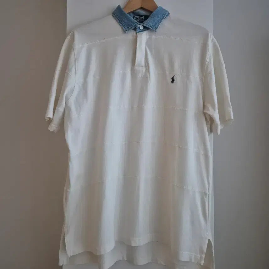 [BUNJANG] Polo Ralph Lauren Denim Collar Polo T-Shirt XL / 폴로 랄프로렌 데님 카라 폴로 티셔츠