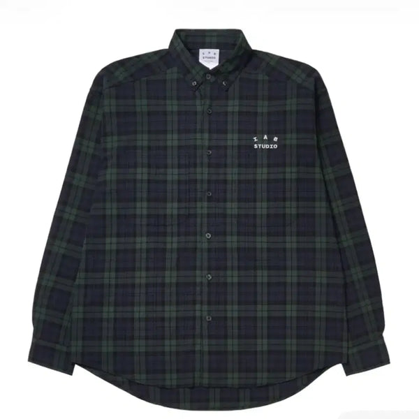 [BUNJANG] IAB STUDIO Black Watch Tartan Shirt Blue Green / 크림구매 아이앱 스튜디오 블랙워치 타탄 셔츠 블루 그린