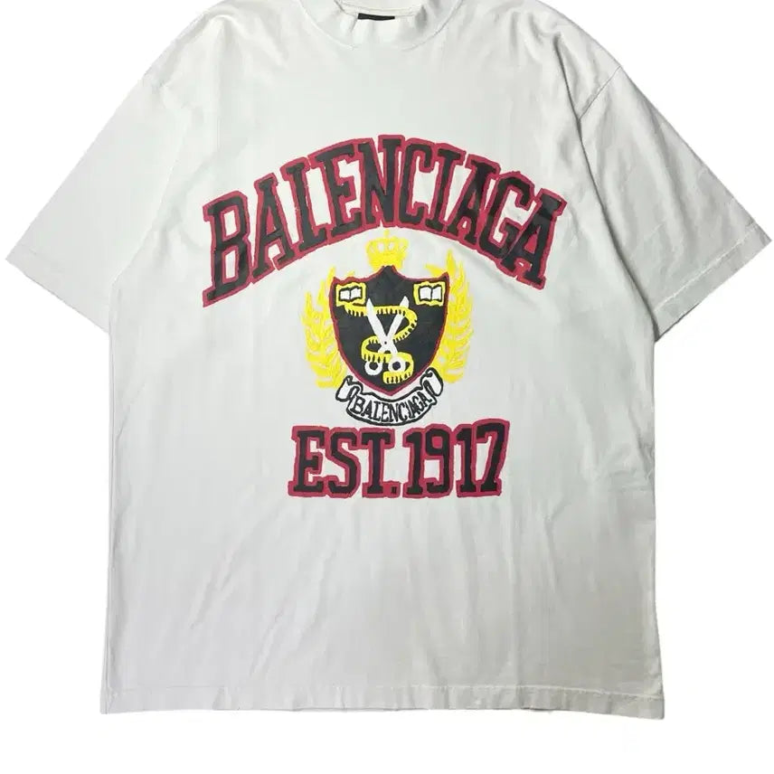 [BUNJANG] Balenciaga College Logo Print T-Shirt / 발렌시아가 컬리지 로고 프린트 티셔츠