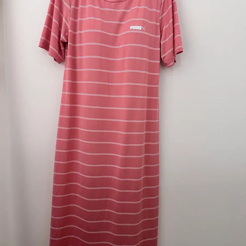 [BUNJANG] Puma Stripe Short Sleeve T-Shirt (S) - Pink / [S]퓨마 스트라이프 반팔 티셔츠 핑크