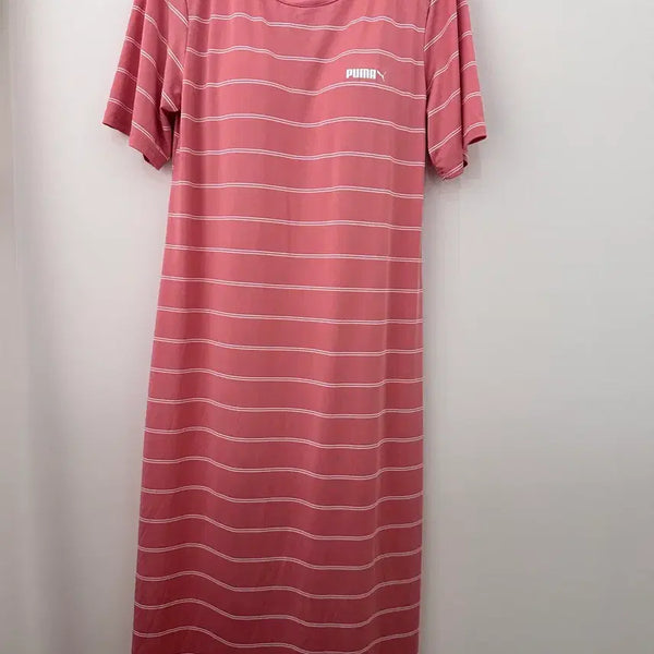 [BUNJANG] Puma Stripe Short Sleeve T-Shirt (S) - Pink / [S]퓨마 스트라이프 반팔 티셔츠 핑크