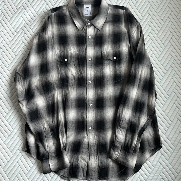 [BUNJANG] Blind Files Ombre Shirt Size 2 / 블라인드파일즈 옴브레셔츠 2사이즈