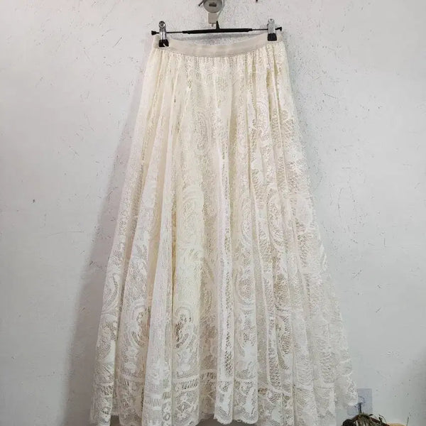 [BUNJANG] Lace Long Skirt Ivory / 레이스 롱 스커트 아이보리