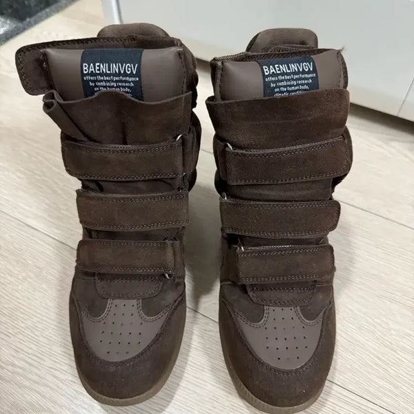 [BUNJANG] High-Top Sneakers Brown 230 / 하이탑 스니커즈 브라운 230