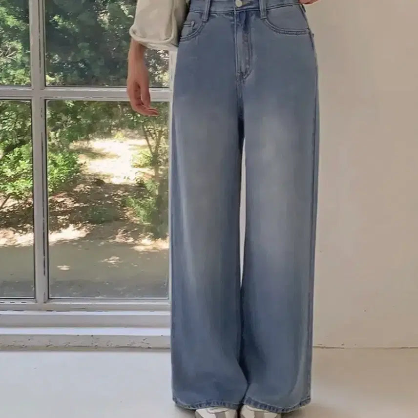 [BUNJANG] Hotping Light Wash Wide Leg Pants (Plus Size) / 핫핑 연청 와이드팬츠 빅사이즈