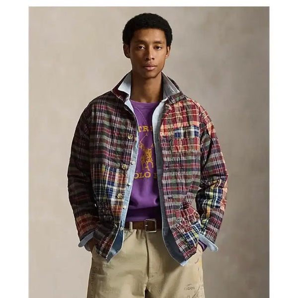 [BUNJANG] Polo Ralph Lauren Patchwork Madras Overshirt / 폴로 랄프로렌 체크 패치워크 오버셔츠