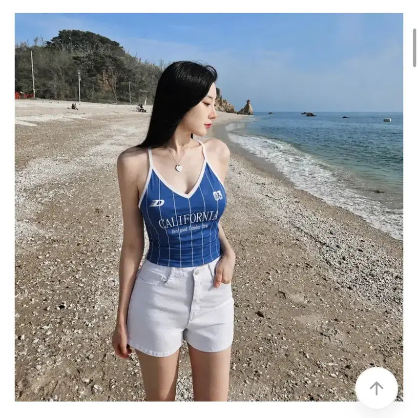 [BUNJANG] Swam Sporty California Blue Sleeveless Top - Waterbomb/Heungheukshow Festival / [미개봉/새상품] 워터밤 흠뻑쇼 파란색 나시 캘리포니아 스포티 나시