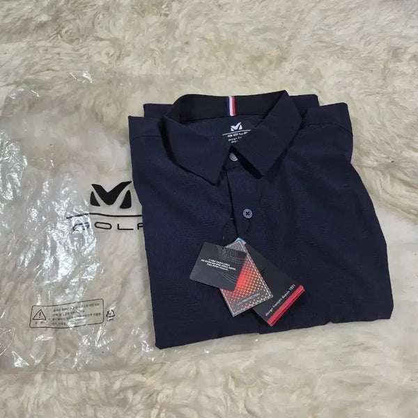 [BUNJANG] Men's Summer Functional Golf Polo Shirt Navy 110 / 새상품 여름기능성 110 골프 의류 카라티 네이비