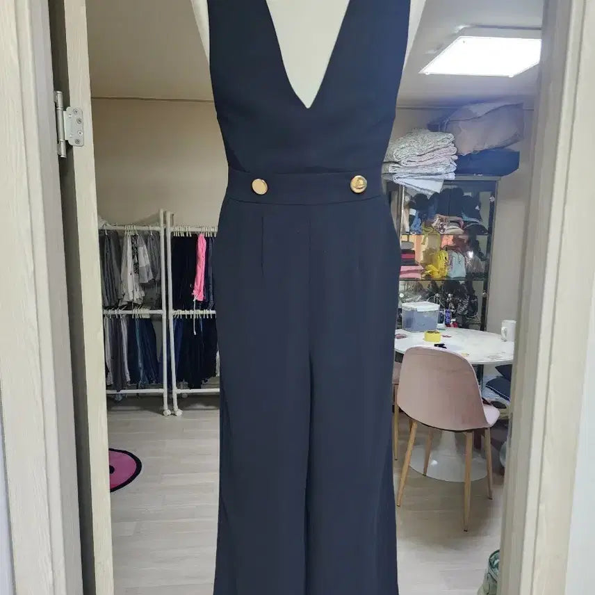 [BUNJANG] Black Wide Jumpsuit / 블랙 와이드 점프수트