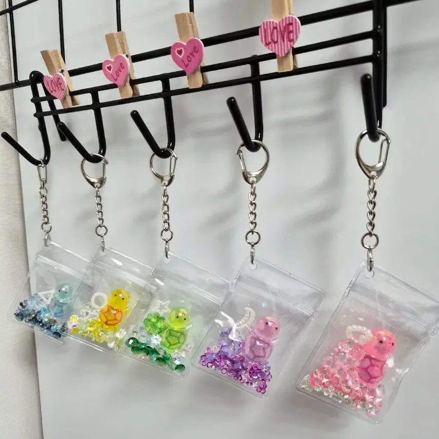 [BUNJANG] Sparkling Turtle Charm Handmade Keychain / 반짝반짝 거북이 키링