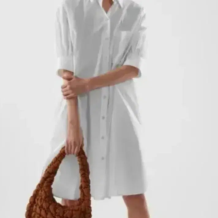 [BUNJANG] COS Loose Fit Shirt Dress White / COS 코스 루즈핏 셔츠 드레스 화이트