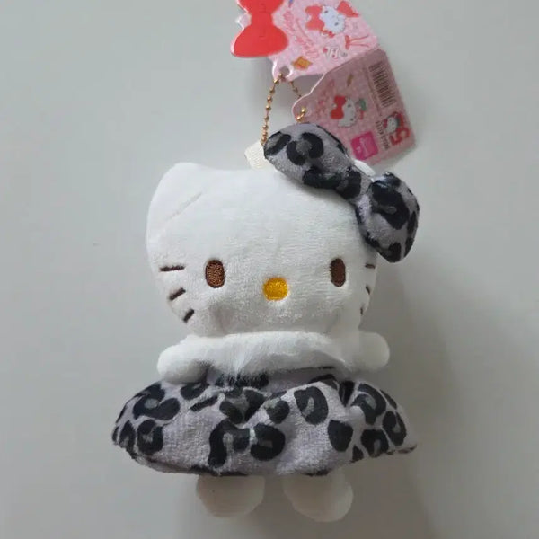 [BUNJANG] Hello Kitty Leopard Print Plush Keychain / 호피 헬로키티 인형 키링