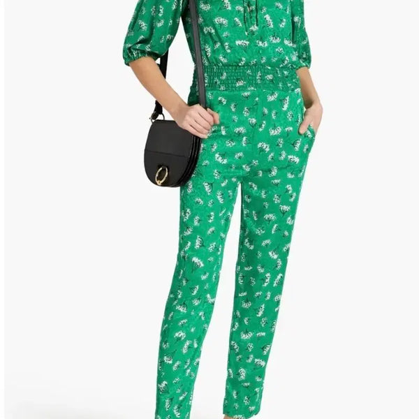 [BUNJANG] Maje Green Floral Pattern Jumpsuit Size 36 / 마쥬 그린 플라워 패턴 점프수트/36/앨리스/1797