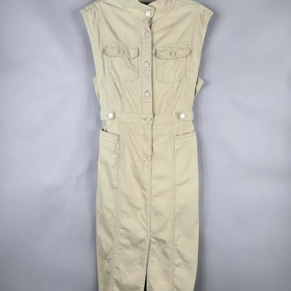 [BUNJANG] EGOIST Sleeveless Waist Banding Long Dress Beige (M) / [무료배송]에고이스트 55(M) 여성 민소매 허리 밴딩 롱 원피스 베이지