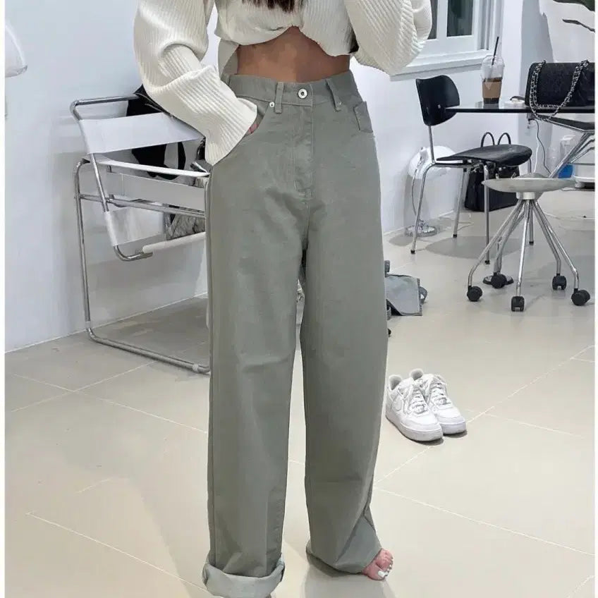 [BUNJANG] Magnolia High-Waist Pigment Denim Pants (Size L) / 매그놀리아 바지 L (새상품)