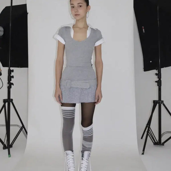 [BUNJANG] BNfrom Study Waist Belt Dress Gray / 비엔프롬 bnfrom study waist belt dress gray