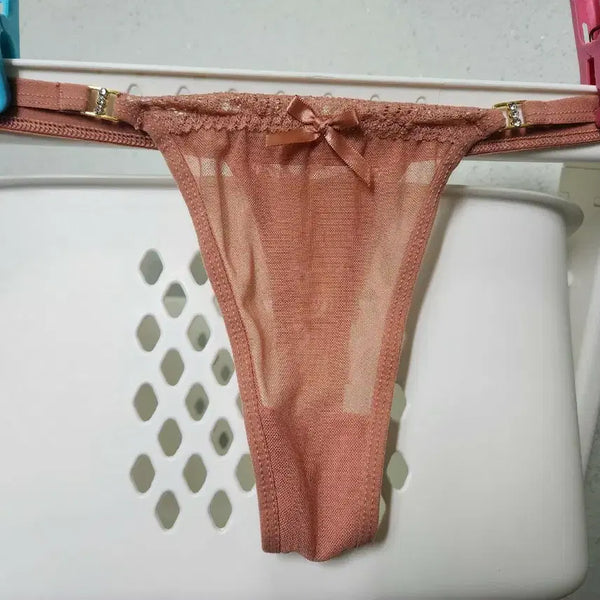 [BUNJANG] Rhinestone Ribbon Women's Thong Panty / 리본 보석 여성 티팬티(중고)