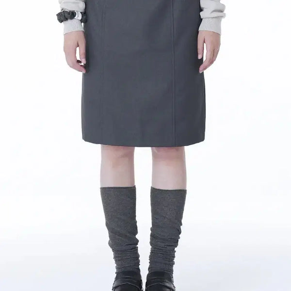 [BUNJANG] Miseki Seoul Button Midi Skirt Charcoal / 미세키서울 Button midi skirt CHARCOAL
