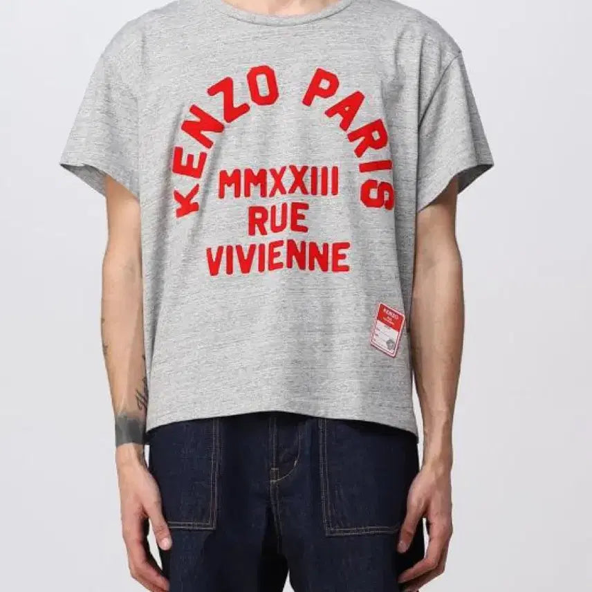 [BUNJANG] Kenzo Rue Vivienne Boxy T-Shirt Pearl Grey / 겐조 르 비비안 박시 티셔츠 펄 그레이