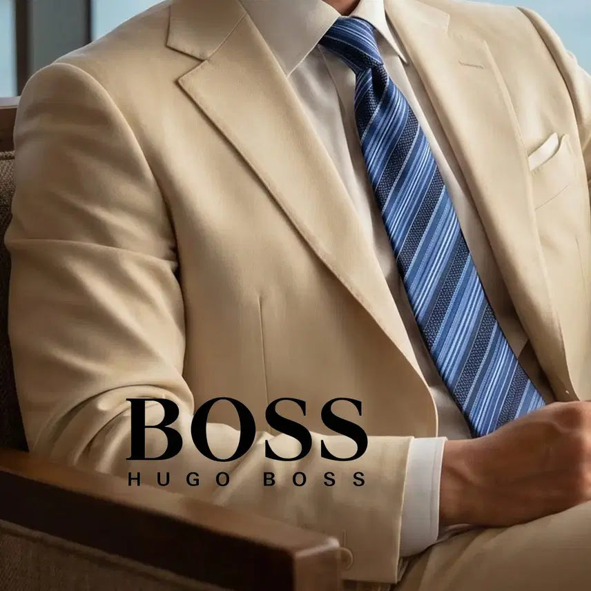 [BUNJANG] Hugo Boss Blue Stripe Silk Tie (9.5cm) / 휴고보스 블루 스트라이프 넥타이 9.5cm A+등급 K3046