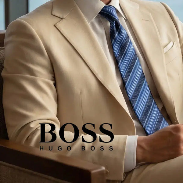 [BUNJANG] Hugo Boss Blue Stripe Silk Tie (9.5cm) / 휴고보스 블루 스트라이프 넥타이 9.5cm A+등급 K3046