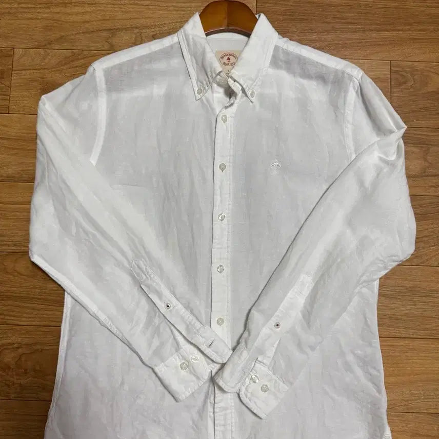 [BUNJANG] Brooks Brothers Red Fleece Linen Shirt - White (Size S) / 브룩스브라더스 린넨셔츠 S