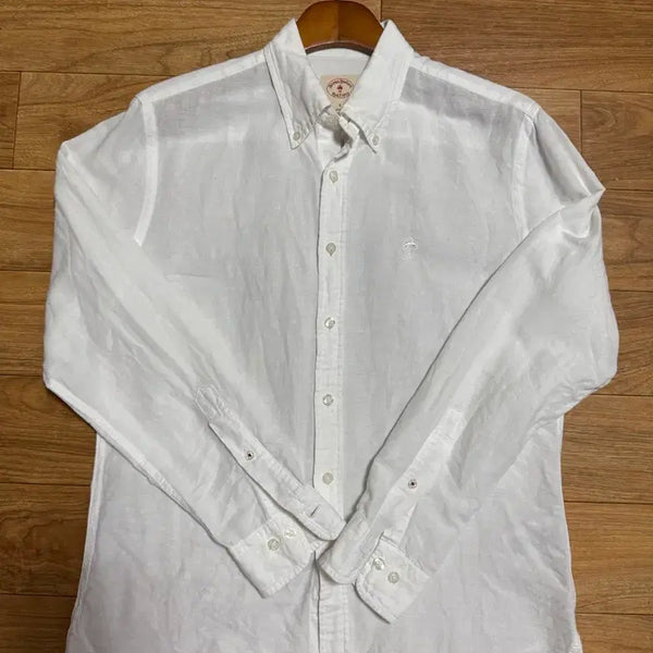[BUNJANG] Brooks Brothers Red Fleece Linen Shirt - White (Size S) / 브룩스브라더스 린넨셔츠 S