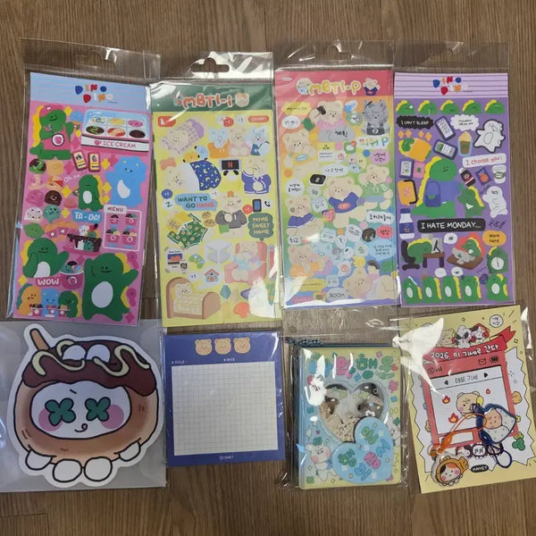 [BUNJANG] Cute Sticker & Memo Pad Set / 귀여운 스티커 & 메모지 세트 새 것
